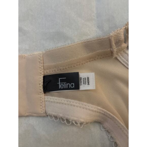 Felina Sweet Revenge 34DDD Wired Bra Beige Ribbon Polka Dot Full Coverage - Picture 10 of 12